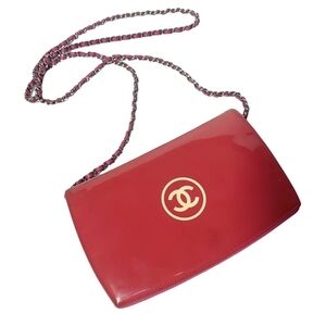 Chanel Patent Pink Wallet On Chain